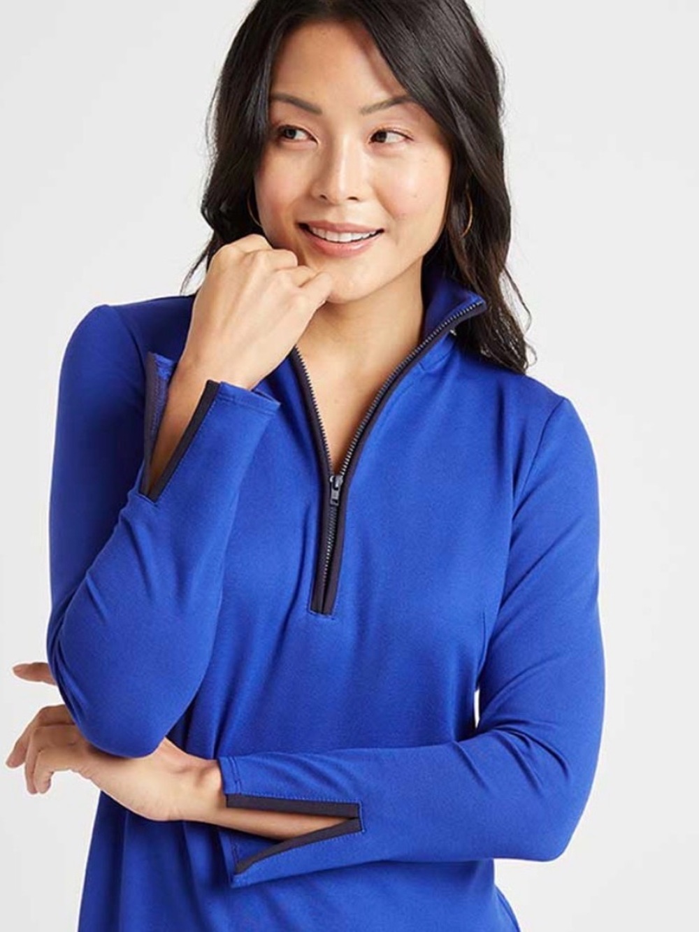 Jude Connally Royal Blue Long Sleeve Comfort Stretch Modest Dress - Picture 8 of 9